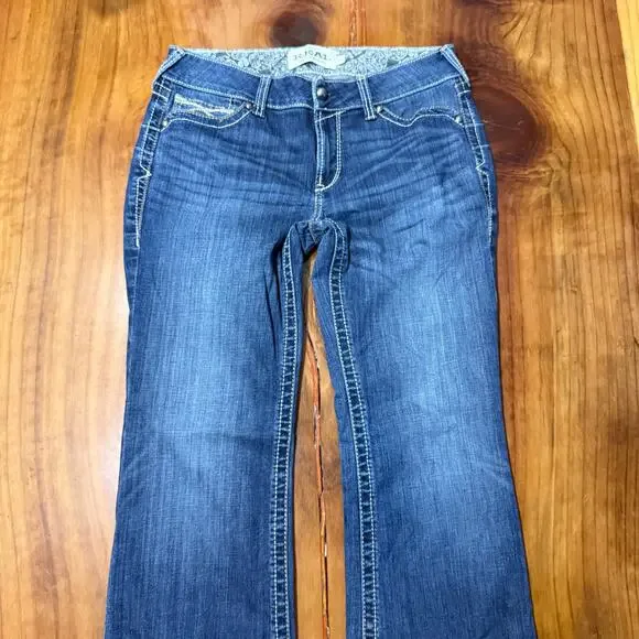 Ariat Denim Women's Jeans 31R Denim Mid Rise Boot Cotton Whipstitch Ocean Y16 - Picture 3 of 7